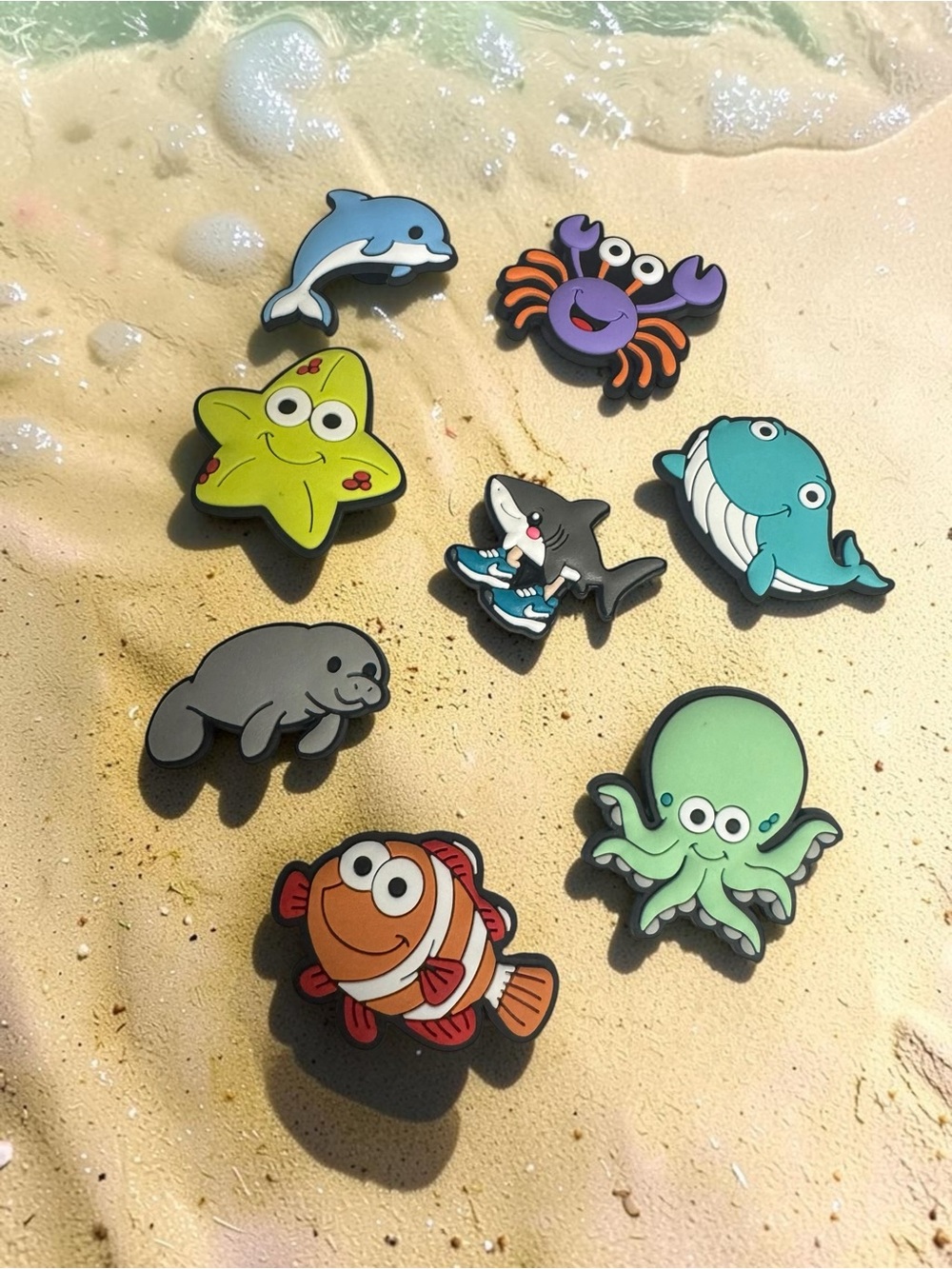 Ocean Animal Shoe Charm Set - 8 Pieces